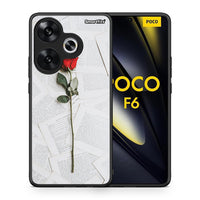 Thumbnail for Θήκη Xiaomi Poco F6 Red Rose από τη Smartfits με σχέδιο στο πίσω μέρος και μαύρο περίβλημα | Xiaomi Poco F6 Red Rose case with colorful back and black bezels