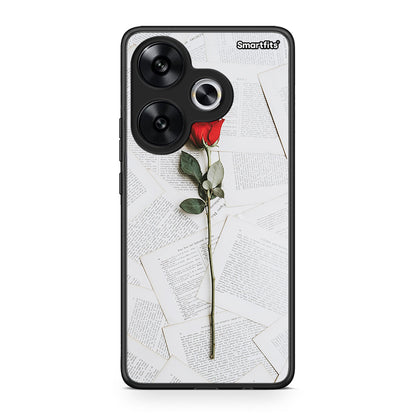 Xiaomi Poco F6 Red Rose θήκη από τη Smartfits με σχέδιο στο πίσω μέρος και μαύρο περίβλημα | Smartphone case with colorful back and black bezels by Smartfits