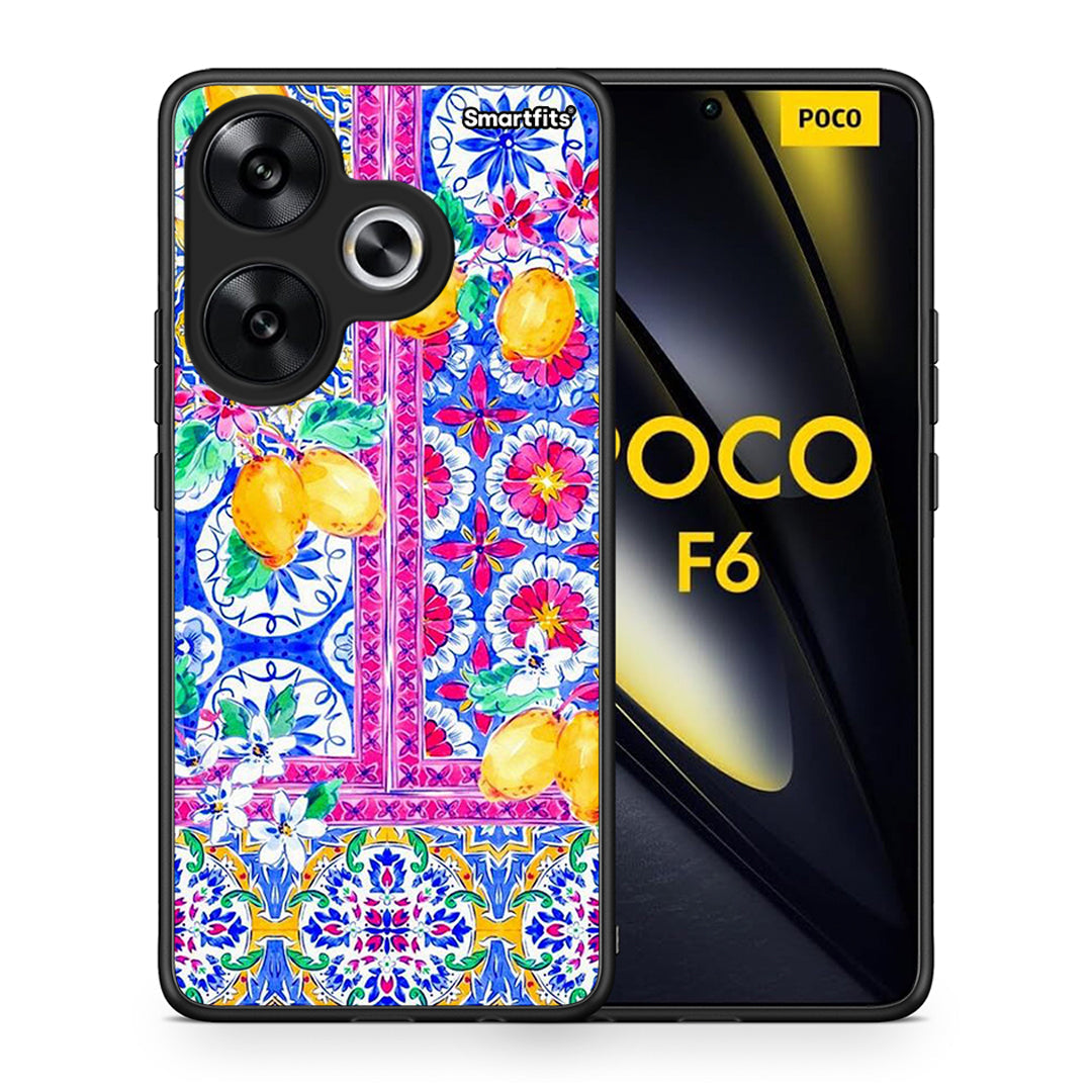 Θήκη Xiaomi Poco F6 Retro Spring από τη Smartfits με σχέδιο στο πίσω μέρος και μαύρο περίβλημα | Xiaomi Poco F6 Retro Spring case with colorful back and black bezels