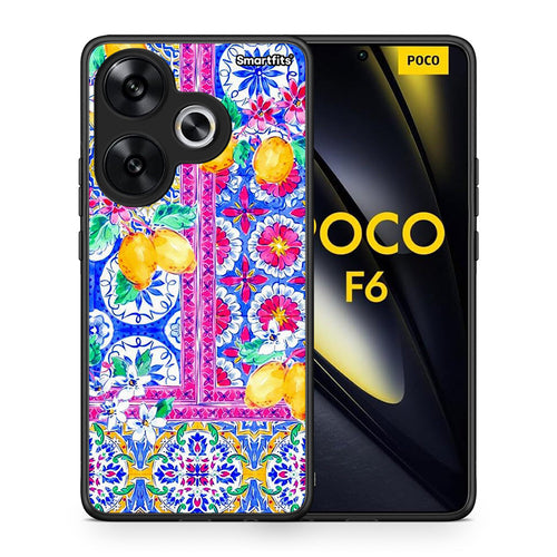 Θήκη Xiaomi Poco F6 Retro Spring από τη Smartfits με σχέδιο στο πίσω μέρος και μαύρο περίβλημα | Xiaomi Poco F6 Retro Spring case with colorful back and black bezels