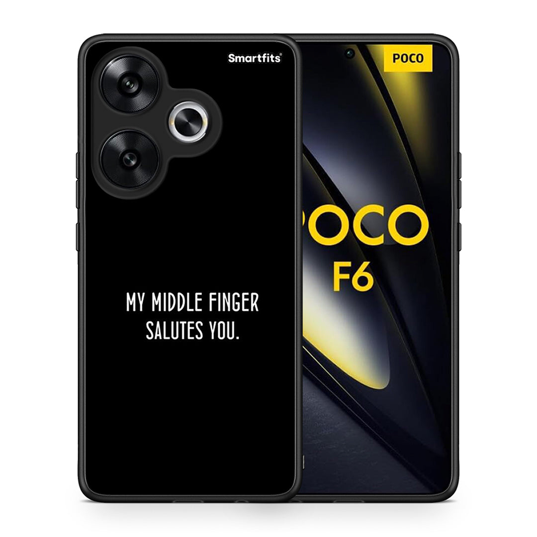 Θήκη Xiaomi Poco F6 Salute από τη Smartfits με σχέδιο στο πίσω μέρος και μαύρο περίβλημα | Xiaomi Poco F6 Salute case with colorful back and black bezels