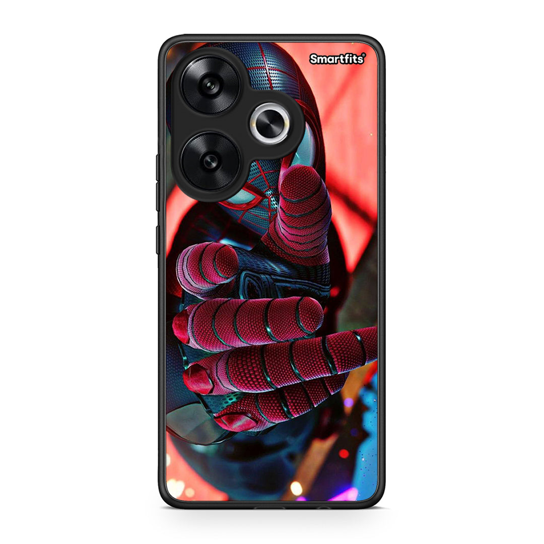 Xiaomi Poco F6 Spider Hand Θήκη από τη Smartfits με σχέδιο στο πίσω μέρος και μαύρο περίβλημα | Smartphone case with colorful back and black bezels by Smartfits