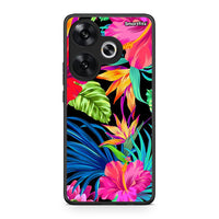 Thumbnail for Xiaomi Poco F6 Tropical Flowers θήκη από τη Smartfits με σχέδιο στο πίσω μέρος και μαύρο περίβλημα | Smartphone case with colorful back and black bezels by Smartfits