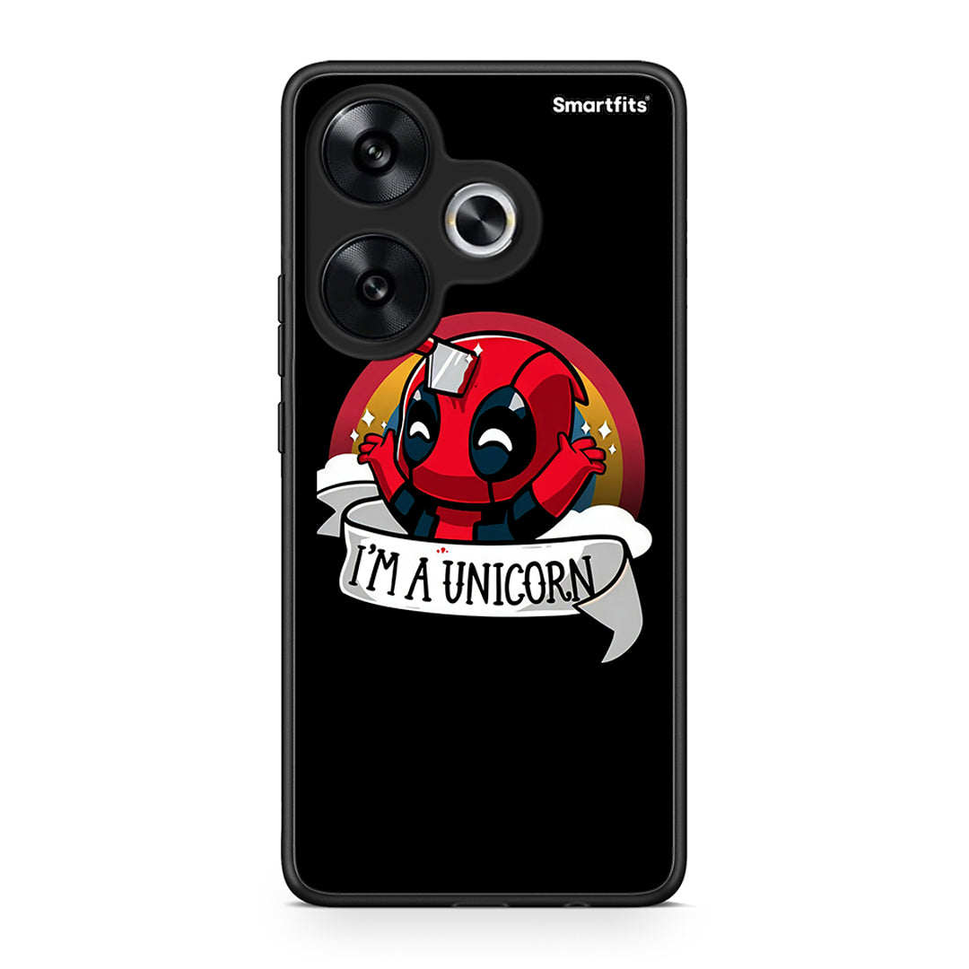 Xiaomi Poco F6 Unicorn Deadpool θήκη από τη Smartfits με σχέδιο στο πίσω μέρος και μαύρο περίβλημα | Smartphone case with colorful back and black bezels by Smartfits