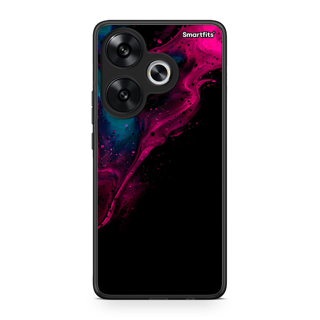 4 - Xiaomi Poco F6 Pink Black Watercolor case, cover, bumper