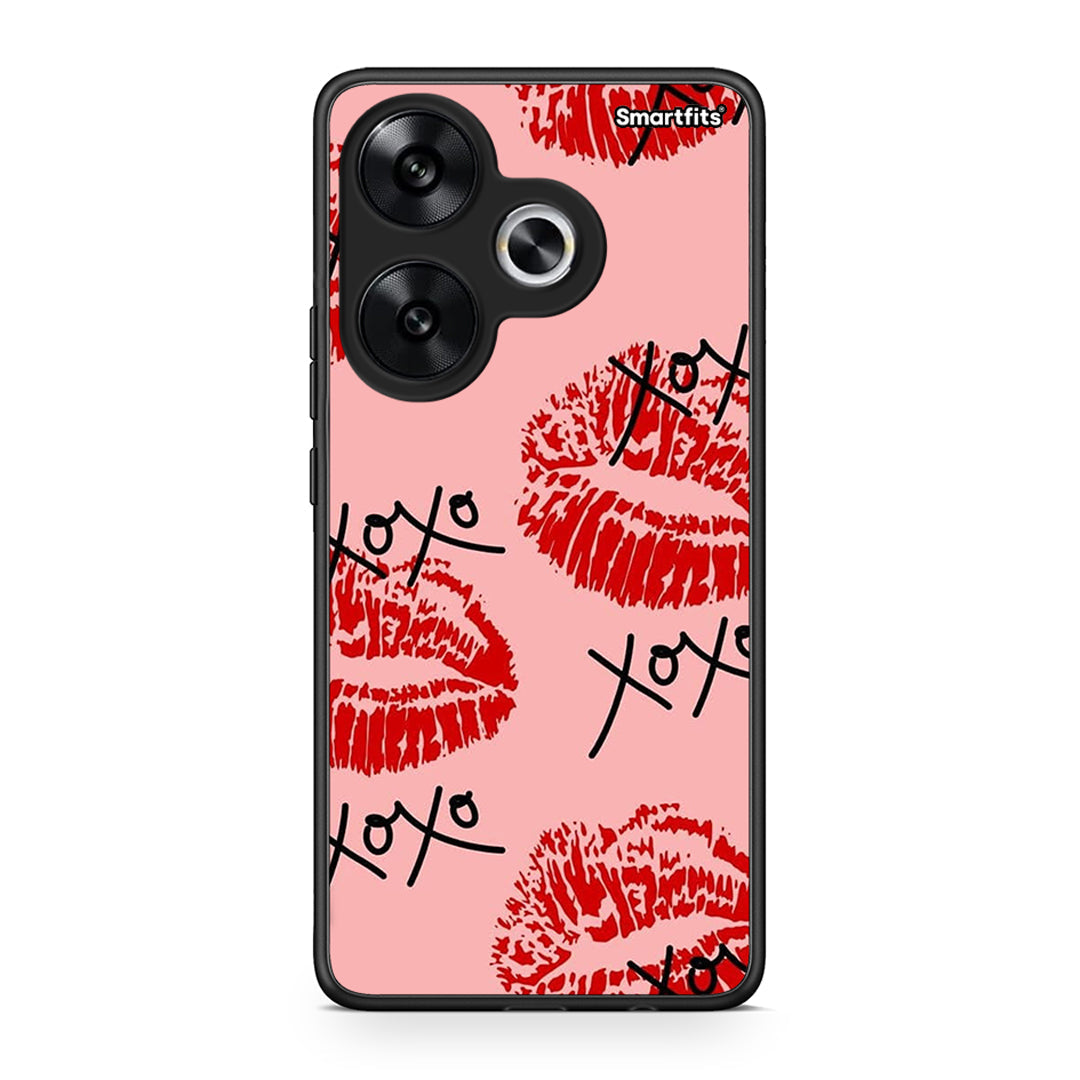 Xiaomi Poco F6 XOXO Lips θήκη από τη Smartfits με σχέδιο στο πίσω μέρος και μαύρο περίβλημα | Smartphone case with colorful back and black bezels by Smartfits