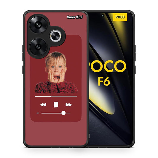 Θήκη Xiaomi Poco F6 Xmas Alone Music από τη Smartfits με σχέδιο στο πίσω μέρος και μαύρο περίβλημα | Xiaomi Poco F6 Xmas Alone Music case with colorful back and black bezels