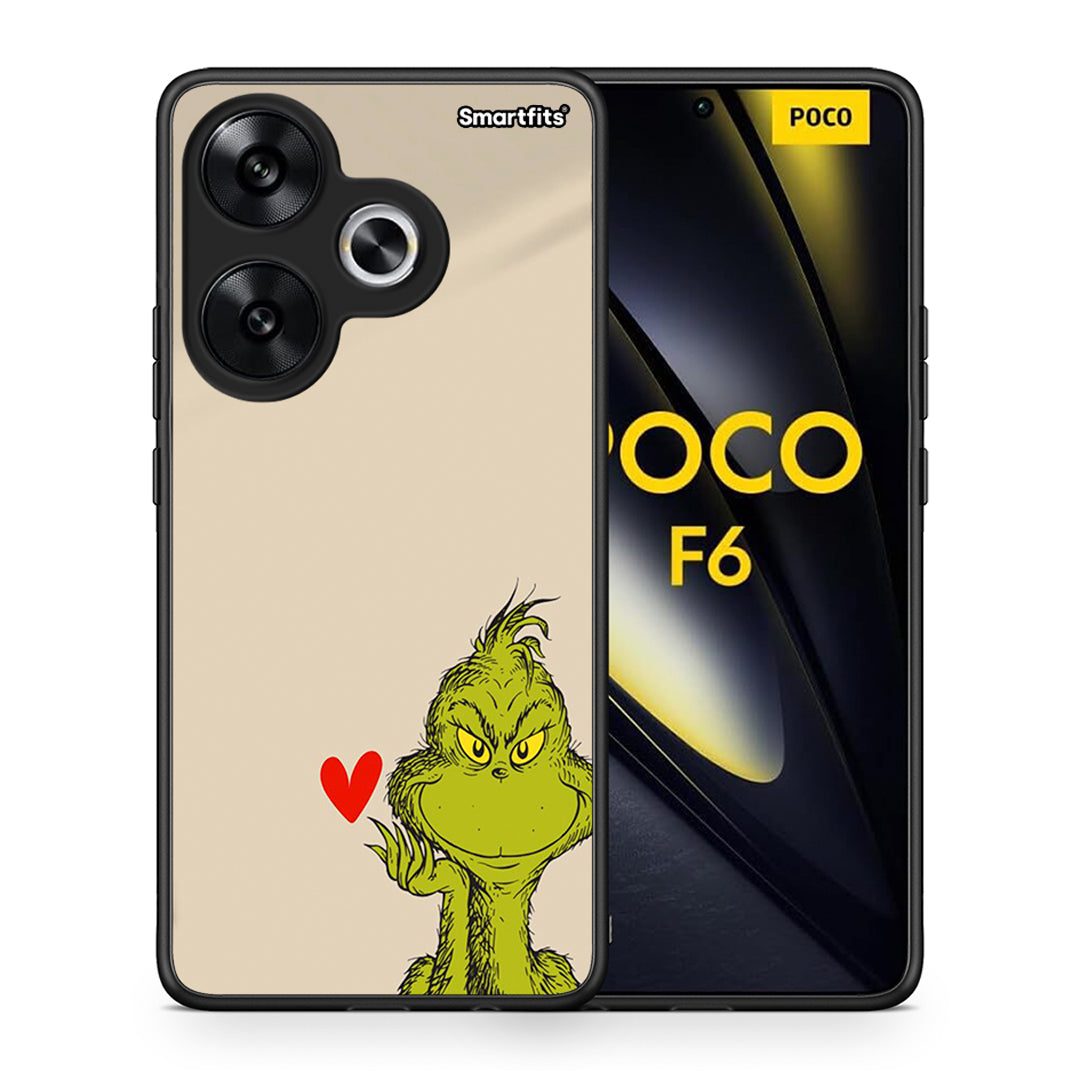 Θήκη Xiaomi Poco F6 Xmas Grinch από τη Smartfits με σχέδιο στο πίσω μέρος και μαύρο περίβλημα | Xiaomi Poco F6 Xmas Grinch case with colorful back and black bezels