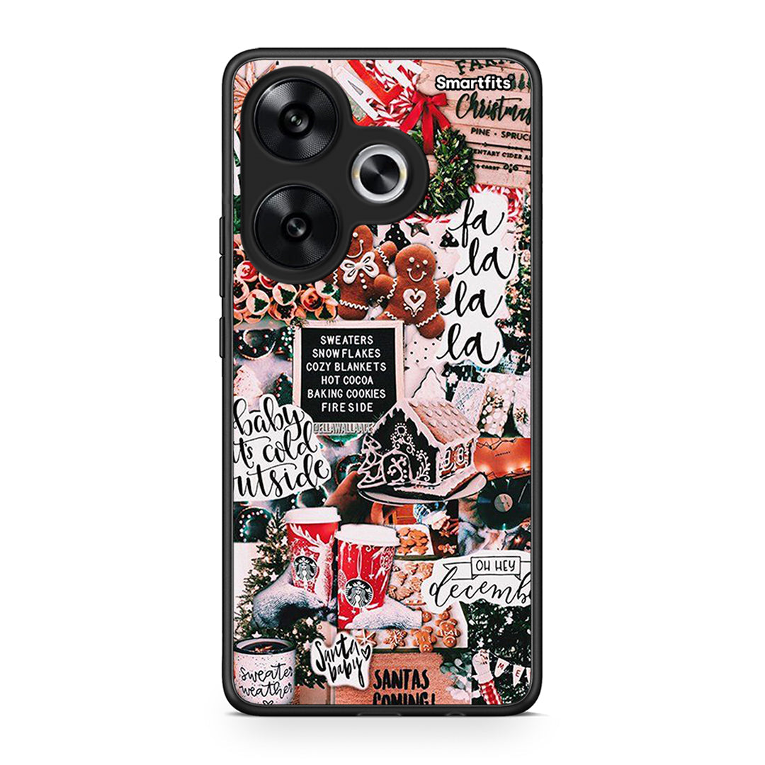 Xiaomi Poco F6 Xmas Habbits θήκη από τη Smartfits με σχέδιο στο πίσω μέρος και μαύρο περίβλημα | Smartphone case with colorful back and black bezels by Smartfits