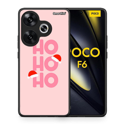 Θήκη Xiaomi Poco F6 Xmas Ho Ho Ho από τη Smartfits με σχέδιο στο πίσω μέρος και μαύρο περίβλημα | Xiaomi Poco F6 Xmas Ho Ho Ho case with colorful back and black bezels