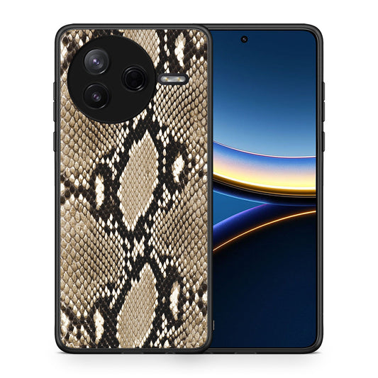 Θήκη Xiaomi Poco F7 Pro Fashion Snake Animal από τη Smartfits με σχέδιο στο πίσω μέρος και μαύρο περίβλημα | Xiaomi Poco F7 Pro Fashion Snake Animal case with colorful back and black bezels