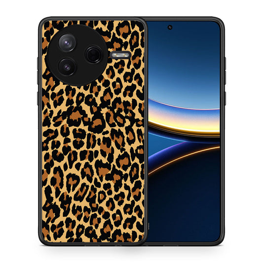 Θήκη Xiaomi Poco F7 Pro Leopard Animal από τη Smartfits με σχέδιο στο πίσω μέρος και μαύρο περίβλημα | Xiaomi Poco F7 Pro Leopard Animal case with colorful back and black bezels