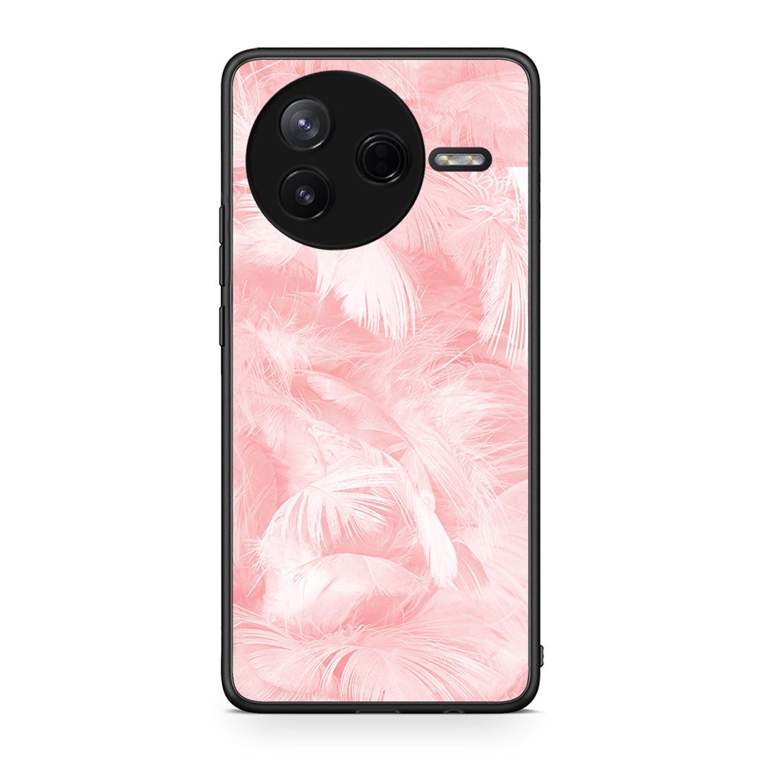 33 - Xiaomi Poco F7 Pro Pink Feather Boho case, cover, bumper