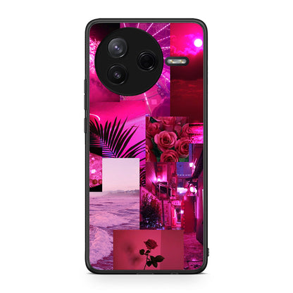 Xiaomi Poco F7 Pro Collage Red Roses Θήκη Αγίου Βαλεντίνου από τη Smartfits με σχέδιο στο πίσω μέρος και μαύρο περίβλημα | Smartphone case with colorful back and black bezels by Smartfits