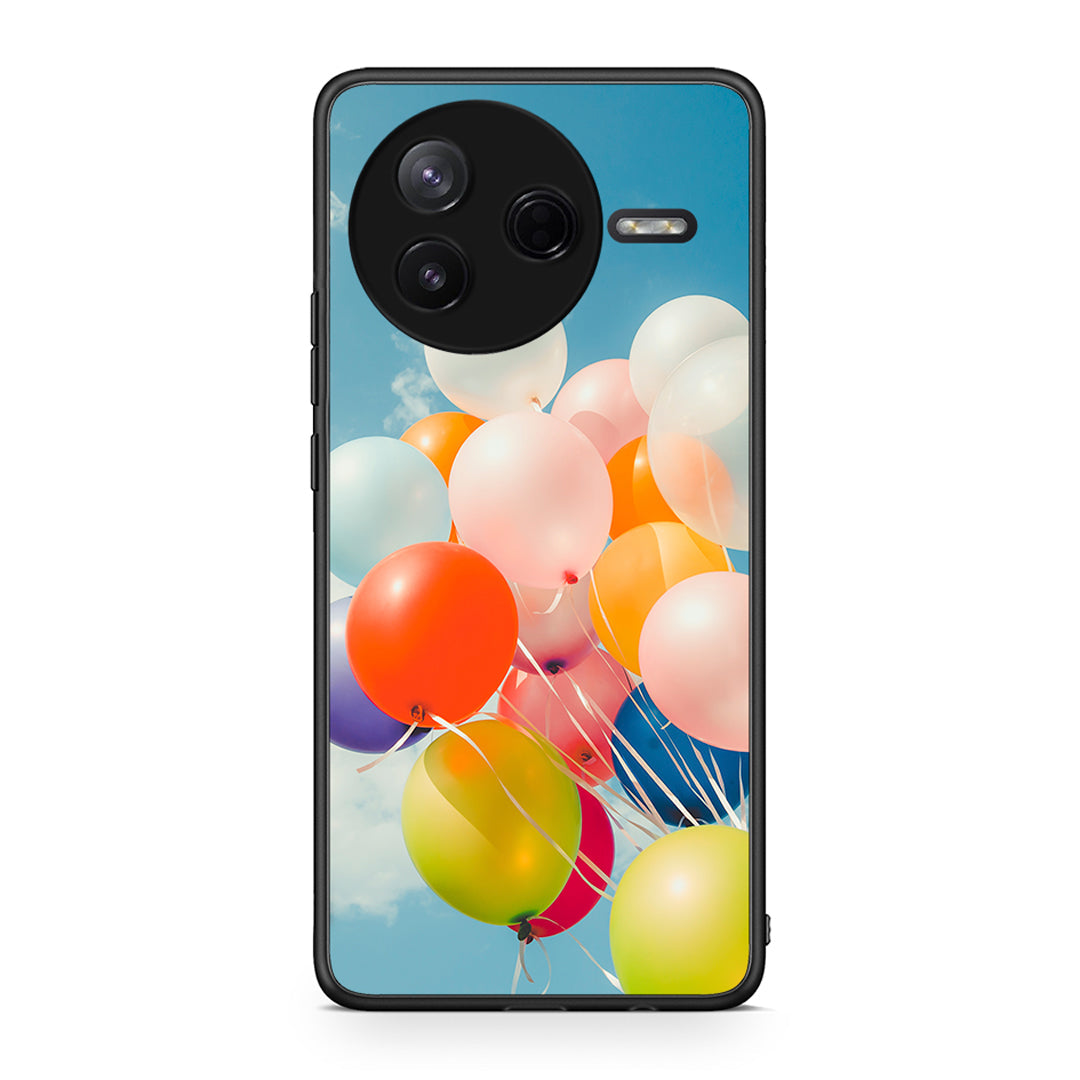 Xiaomi Poco F7 Pro Colorful Balloons θήκη από τη Smartfits με σχέδιο στο πίσω μέρος και μαύρο περίβλημα | Smartphone case with colorful back and black bezels by Smartfits
