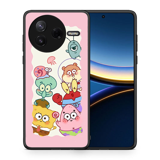 Θήκη Xiaomi Poco F7 Pro Cute Companion από τη Smartfits με σχέδιο στο πίσω μέρος και μαύρο περίβλημα | Xiaomi Poco F7 Pro Cute Companion case with colorful back and black bezels