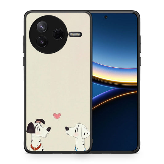 Θήκη Xiaomi Poco F7 Pro Dalmatians Love από τη Smartfits με σχέδιο στο πίσω μέρος και μαύρο περίβλημα | Xiaomi Poco F7 Pro Dalmatians Love case with colorful back and black bezels