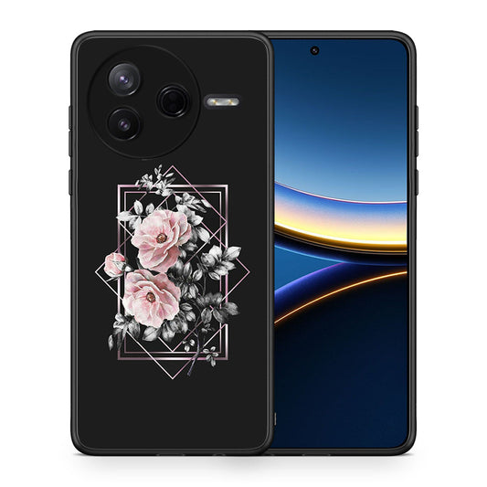 Θήκη Xiaomi Poco F7 Pro Frame Flower από τη Smartfits με σχέδιο στο πίσω μέρος και μαύρο περίβλημα | Xiaomi Poco F7 Pro Frame Flower case with colorful back and black bezels