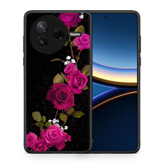 Θήκη Xiaomi Poco F7 Pro Red Roses Flower από τη Smartfits με σχέδιο στο πίσω μέρος και μαύρο περίβλημα | Xiaomi Poco F7 Pro Red Roses Flower case with colorful back and black bezels