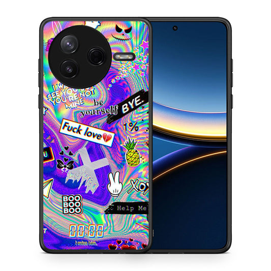 Θήκη Xiaomi Poco F7 Pro Game Over από τη Smartfits με σχέδιο στο πίσω μέρος και μαύρο περίβλημα | Xiaomi Poco F7 Pro Game Over case with colorful back and black bezels