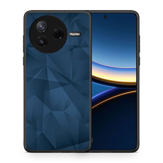 Θήκη Xiaomi Poco F7 Pro Blue Abstract Geometric από τη Smartfits με σχέδιο στο πίσω μέρος και μαύρο περίβλημα | Xiaomi Poco F7 Pro Blue Abstract Geometric case with colorful back and black bezels