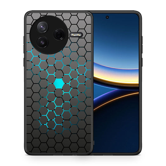 Θήκη Xiaomi Poco F7 Pro Hexagonal Geometric από τη Smartfits με σχέδιο στο πίσω μέρος και μαύρο περίβλημα | Xiaomi Poco F7 Pro Hexagonal Geometric case with colorful back and black bezels