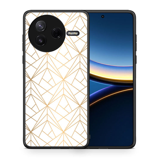Θήκη Xiaomi Poco F7 Pro Luxury White Geometric από τη Smartfits με σχέδιο στο πίσω μέρος και μαύρο περίβλημα | Xiaomi Poco F7 Pro Luxury White Geometric case with colorful back and black bezels