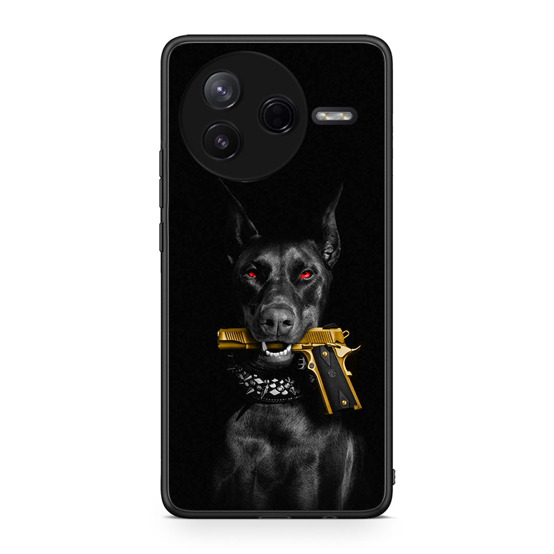 Xiaomi Poco F7 Pro Golden Gun Θήκη Αγίου Βαλεντίνου από τη Smartfits με σχέδιο στο πίσω μέρος και μαύρο περίβλημα | Smartphone case with colorful back and black bezels by Smartfits
