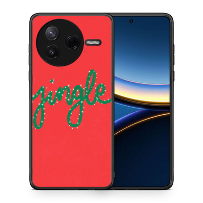 Θήκη Xiaomi Poco F7 Pro Jingle Xmas από τη Smartfits με σχέδιο στο πίσω μέρος και μαύρο περίβλημα | Xiaomi Poco F7 Pro Jingle Xmas case with colorful back and black bezels