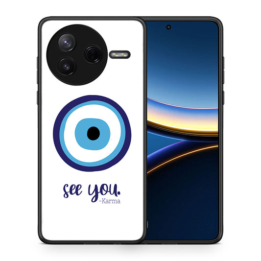 Θήκη Xiaomi Poco F7 Pro Karma Says από τη Smartfits με σχέδιο στο πίσω μέρος και μαύρο περίβλημα | Xiaomi Poco F7 Pro Karma Says case with colorful back and black bezels