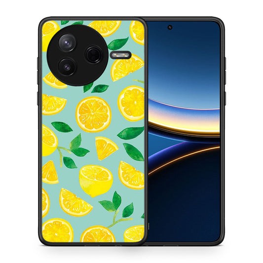 Θήκη Xiaomi Poco F7 Pro Lemons από τη Smartfits με σχέδιο στο πίσω μέρος και μαύρο περίβλημα | Xiaomi Poco F7 Pro Lemons case with colorful back and black bezels