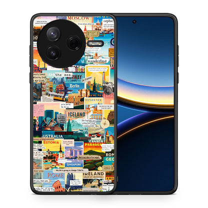 Θήκη Xiaomi Poco F7 Pro Live To Travel από τη Smartfits με σχέδιο στο πίσω μέρος και μαύρο περίβλημα | Xiaomi Poco F7 Pro Live To Travel case with colorful back and black bezels