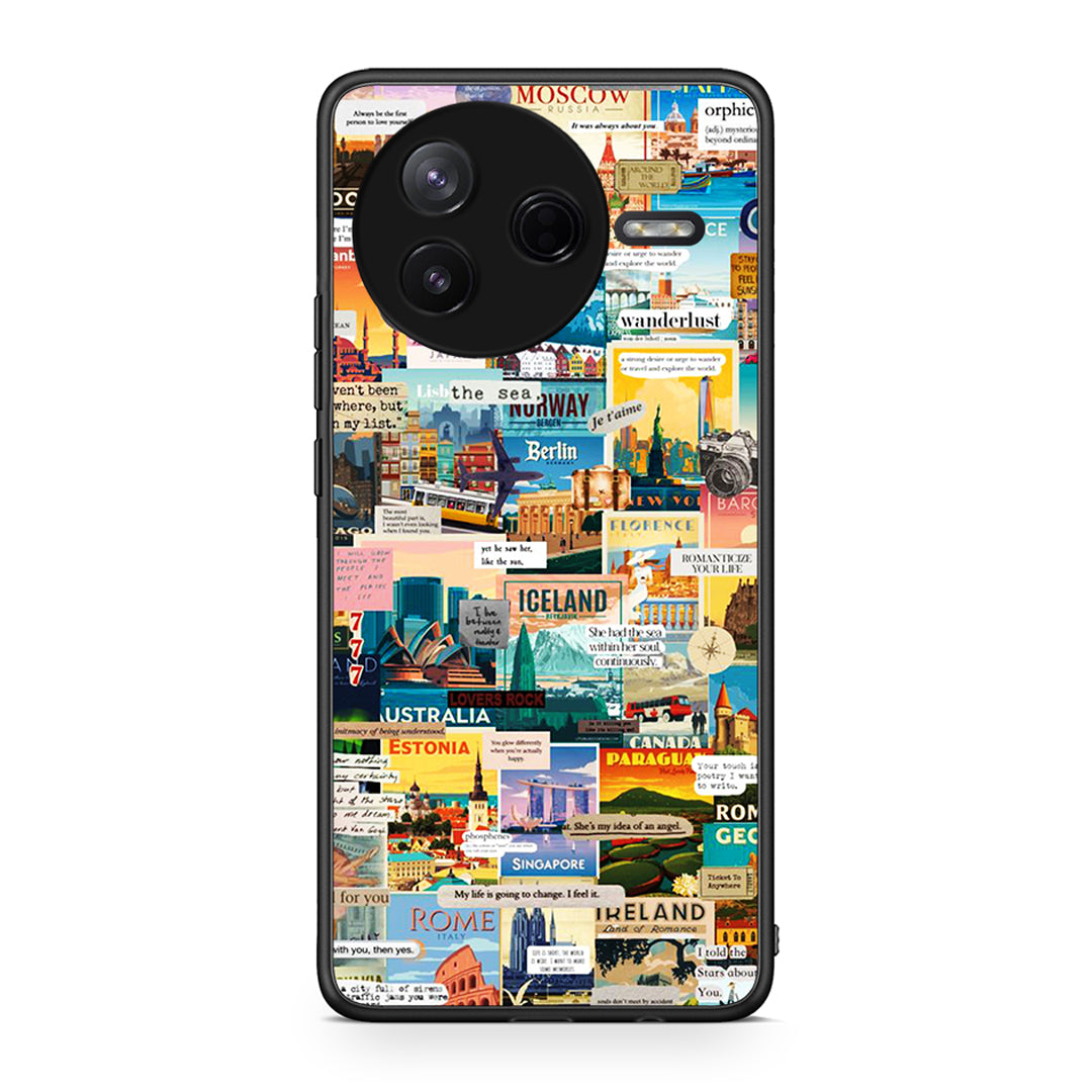 Xiaomi Poco F7 Pro Live To Travel θήκη από τη Smartfits με σχέδιο στο πίσω μέρος και μαύρο περίβλημα | Smartphone case with colorful back and black bezels by Smartfits