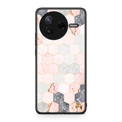 4 - Xiaomi Poco F7 Pro Hexagon Pink Marble case, cover, bumper