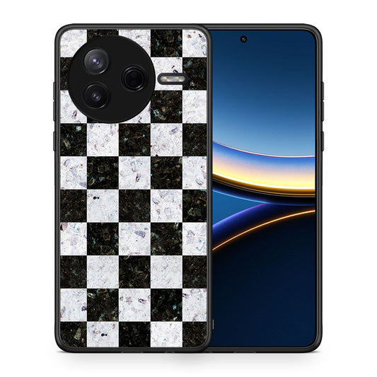 Θήκη Xiaomi Poco F7 Pro Square Geometric Marble από τη Smartfits με σχέδιο στο πίσω μέρος και μαύρο περίβλημα | Xiaomi Poco F7 Pro Square Geometric Marble case with colorful back and black bezels