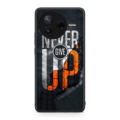 Xiaomi Poco F7 Pro Never Give Up Θήκη Αγίου Βαλεντίνου από τη Smartfits με σχέδιο στο πίσω μέρος και μαύρο περίβλημα | Smartphone case with colorful back and black bezels by Smartfits