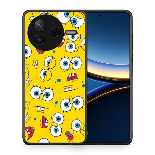 Θήκη Xiaomi Poco F7 Pro Sponge PopArt από τη Smartfits με σχέδιο στο πίσω μέρος και μαύρο περίβλημα | Xiaomi Poco F7 Pro Sponge PopArt case with colorful back and black bezels