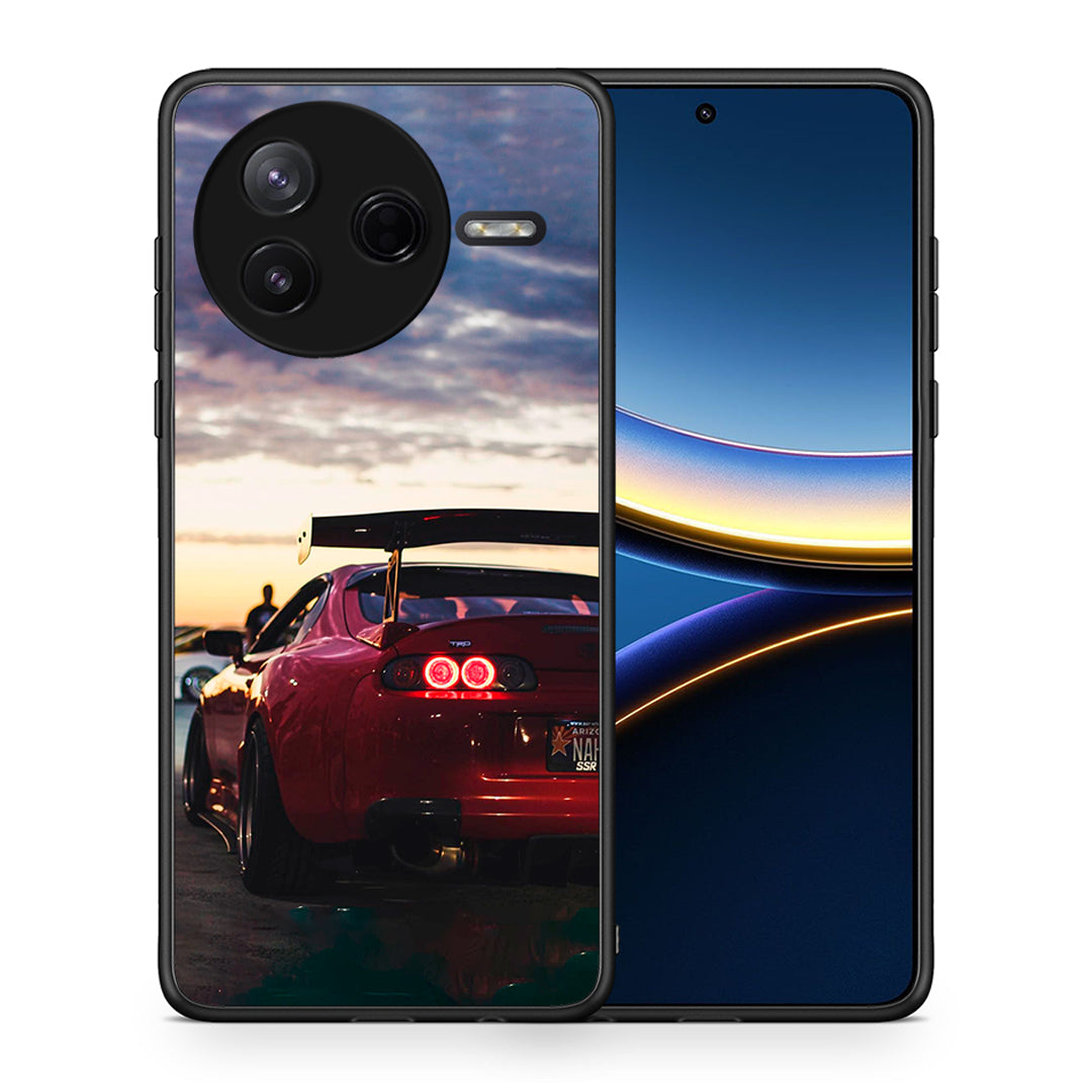 Θήκη Xiaomi Poco F7 Pro Racing Supra από τη Smartfits με σχέδιο στο πίσω μέρος και μαύρο περίβλημα | Xiaomi Poco F7 Pro Racing Supra case with colorful back and black bezels