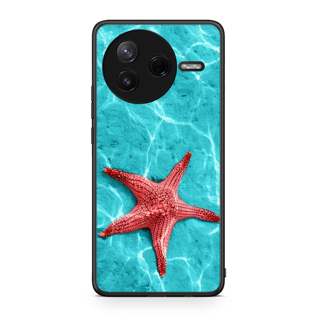 Xiaomi Poco F7 Pro Red Starfish Θήκη από τη Smartfits με σχέδιο στο πίσω μέρος και μαύρο περίβλημα | Smartphone case with colorful back and black bezels by Smartfits