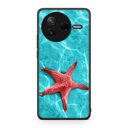 Xiaomi Poco F7 Pro Red Starfish Θήκη από τη Smartfits με σχέδιο στο πίσω μέρος και μαύρο περίβλημα | Smartphone case with colorful back and black bezels by Smartfits