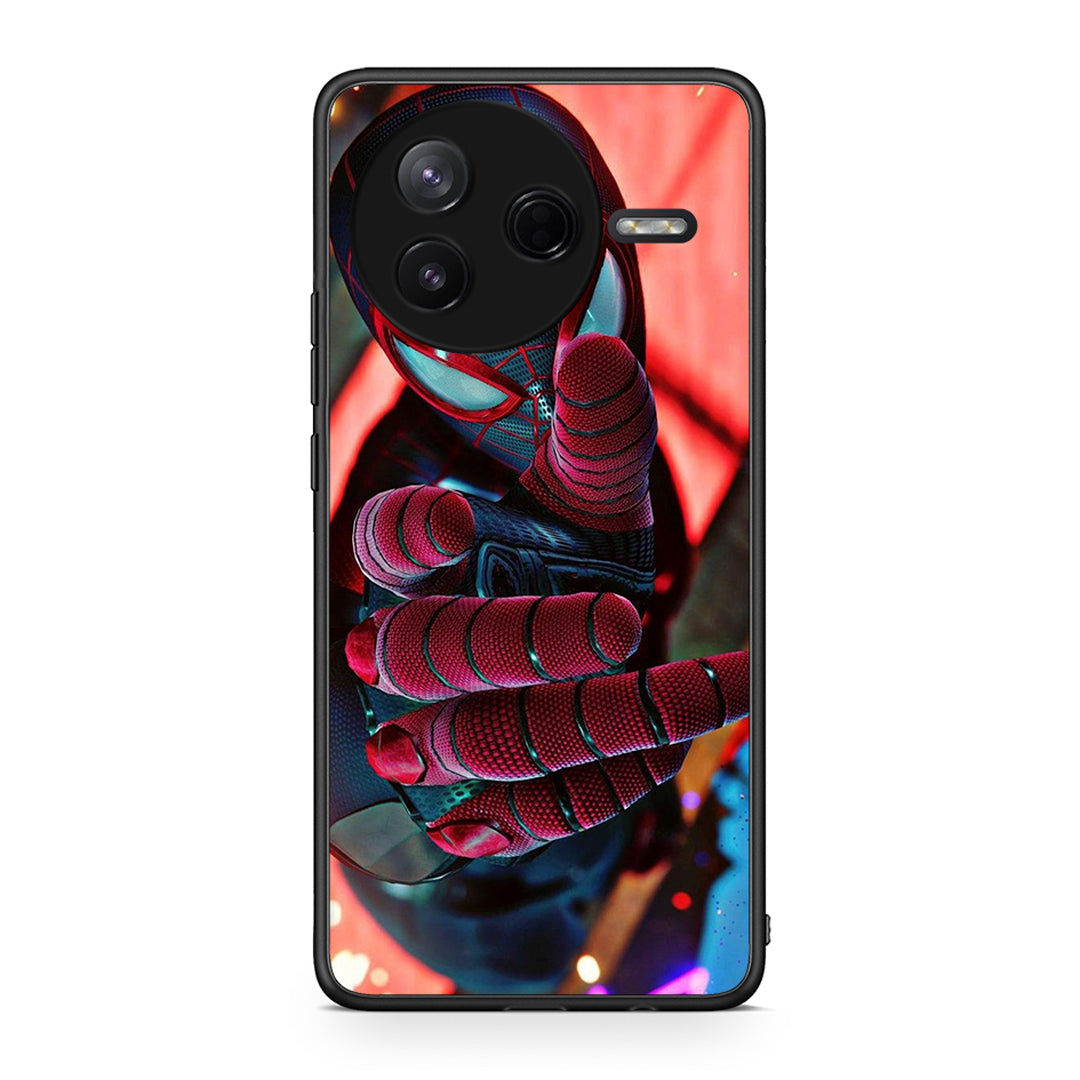 Xiaomi Poco F7 Pro Spider Hand Θήκη από τη Smartfits με σχέδιο στο πίσω μέρος και μαύρο περίβλημα | Smartphone case with colorful back and black bezels by Smartfits