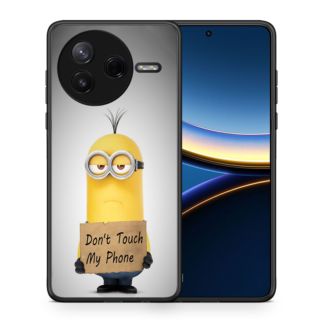 Θήκη Xiaomi Poco F7 Pro Minion Text από τη Smartfits με σχέδιο στο πίσω μέρος και μαύρο περίβλημα | Xiaomi Poco F7 Pro Minion Text case with colorful back and black bezels