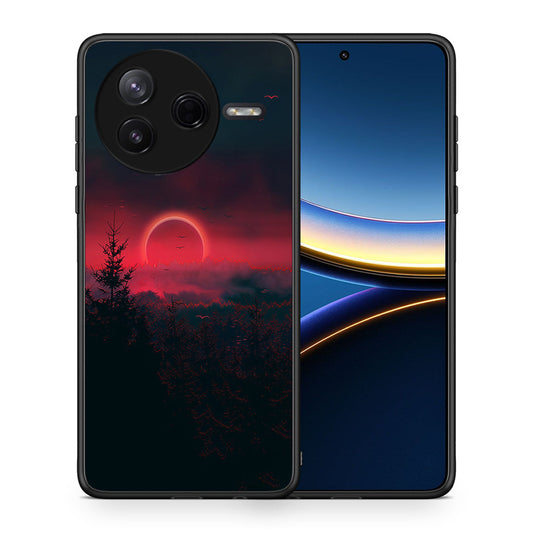 Θήκη Xiaomi Poco F7 Pro Sunset Tropic από τη Smartfits με σχέδιο στο πίσω μέρος και μαύρο περίβλημα | Xiaomi Poco F7 Pro Sunset Tropic case with colorful back and black bezels