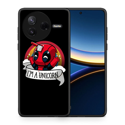 Θήκη Xiaomi Poco F7 Pro Unicorn Deadpool από τη Smartfits με σχέδιο στο πίσω μέρος και μαύρο περίβλημα | Xiaomi Poco F7 Pro Unicorn Deadpool case with colorful back and black bezels