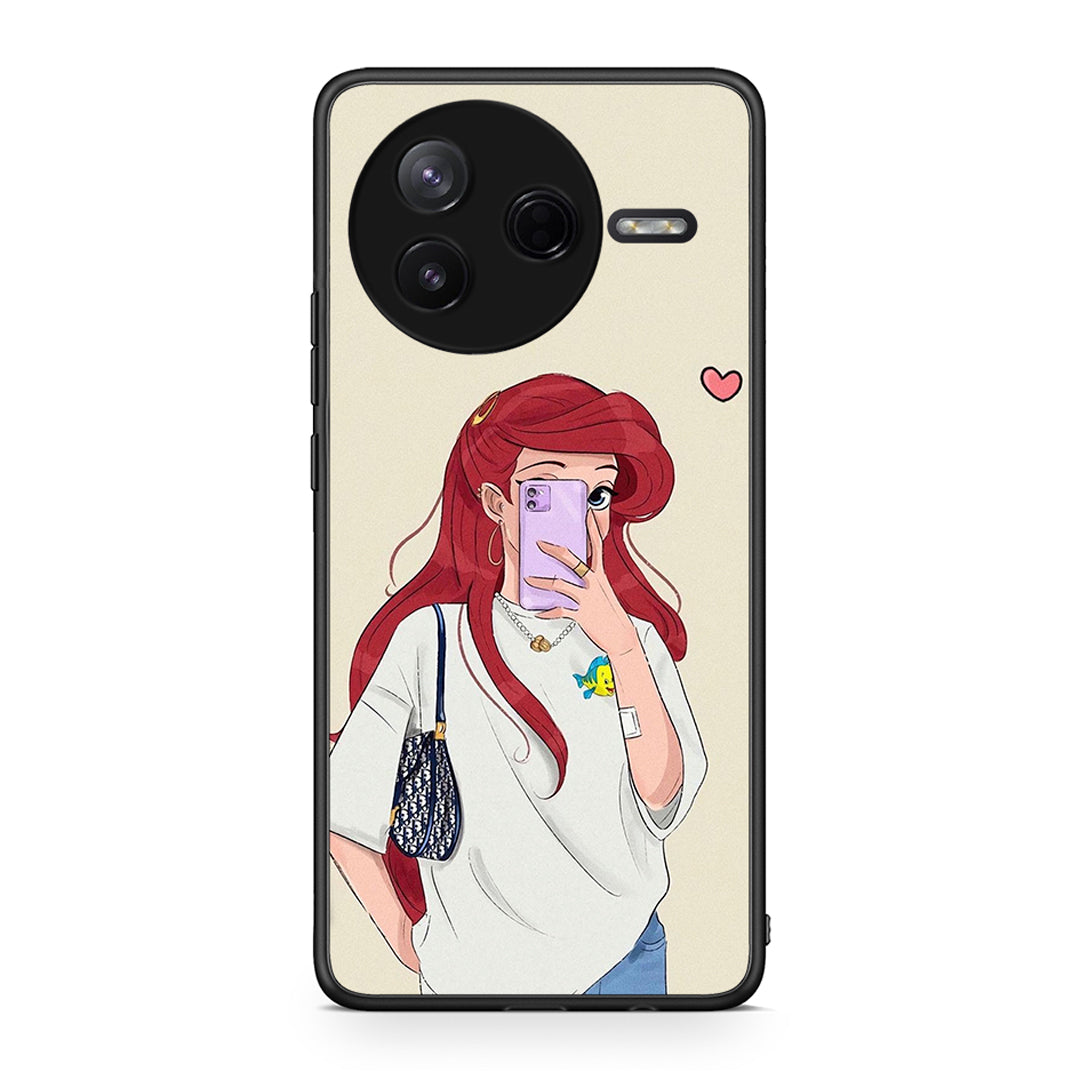 Xiaomi Poco F7 Pro Walking Mermaid Θήκη από τη Smartfits με σχέδιο στο πίσω μέρος και μαύρο περίβλημα | Smartphone case with colorful back and black bezels by Smartfits