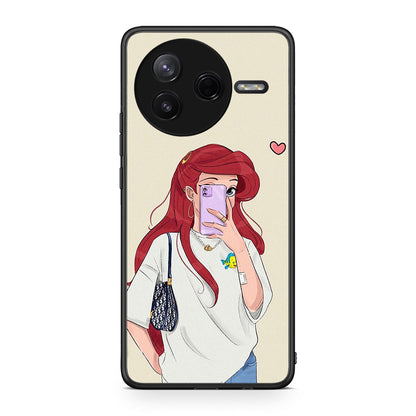 Xiaomi Poco F7 Pro Walking Mermaid Θήκη από τη Smartfits με σχέδιο στο πίσω μέρος και μαύρο περίβλημα | Smartphone case with colorful back and black bezels by Smartfits