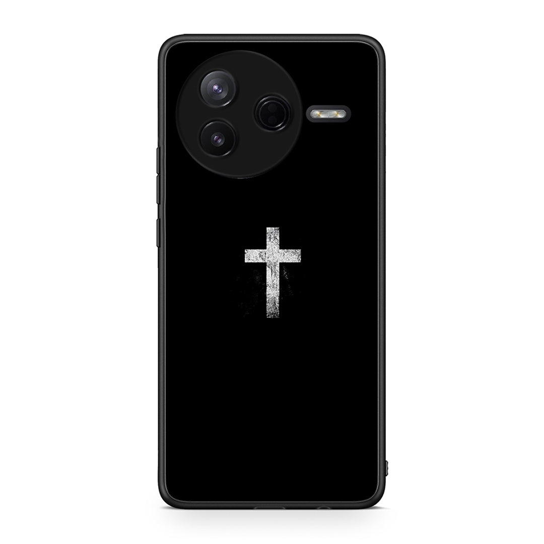 Xiaomi Poco F7 Pro White Cross θήκη από τη Smartfits με σχέδιο στο πίσω μέρος και μαύρο περίβλημα | Smartphone case with colorful back and black bezels by Smartfits