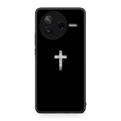 Xiaomi Poco F7 Pro White Cross θήκη από τη Smartfits με σχέδιο στο πίσω μέρος και μαύρο περίβλημα | Smartphone case with colorful back and black bezels by Smartfits