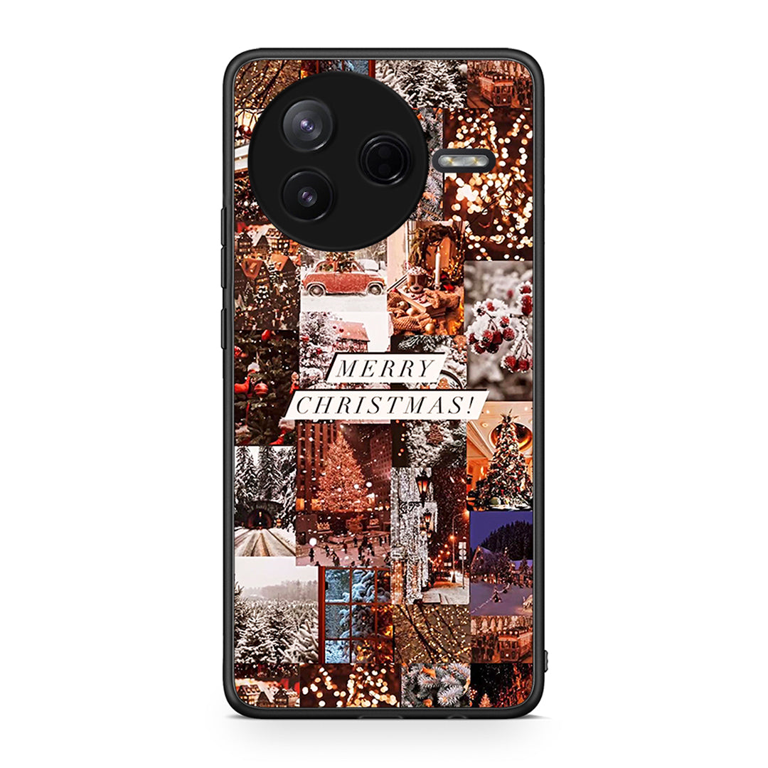 Xiaomi Poco F7 Pro Xmas Collage θήκη από τη Smartfits με σχέδιο στο πίσω μέρος και μαύρο περίβλημα | Smartphone case with colorful back and black bezels by Smartfits