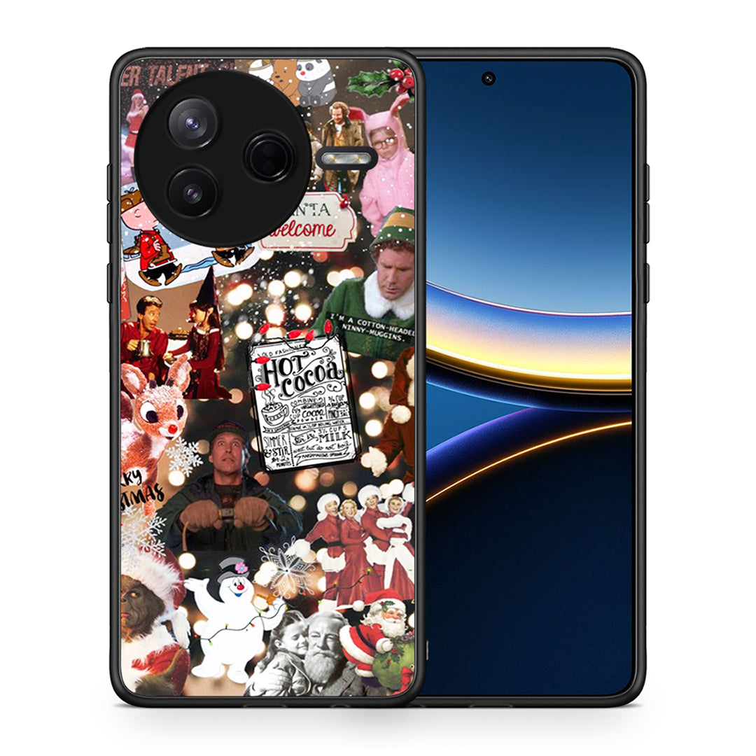 Θήκη Xiaomi Poco F7 Pro Xmas Movies από τη Smartfits με σχέδιο στο πίσω μέρος και μαύρο περίβλημα | Xiaomi Poco F7 Pro Xmas Movies case with colorful back and black bezels